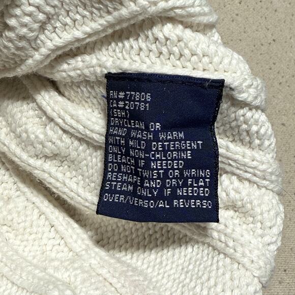 Vintage Tommy Hilfiger Sweater Vest Sz L White Cable Knit V Neck Preppy Academia - Picture 6 of 9